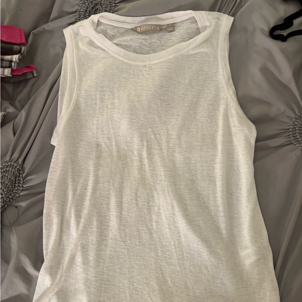 Athleta White Sleeveless Top small